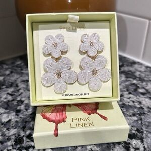Earrings pink Linen!!